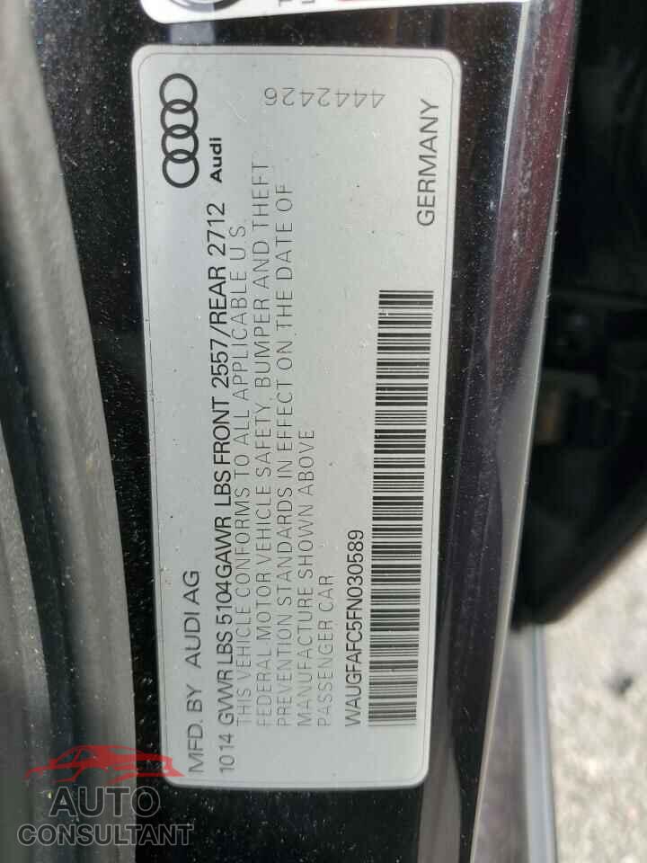 AUDI A6 2015 - WAUGFAFC5FN030589