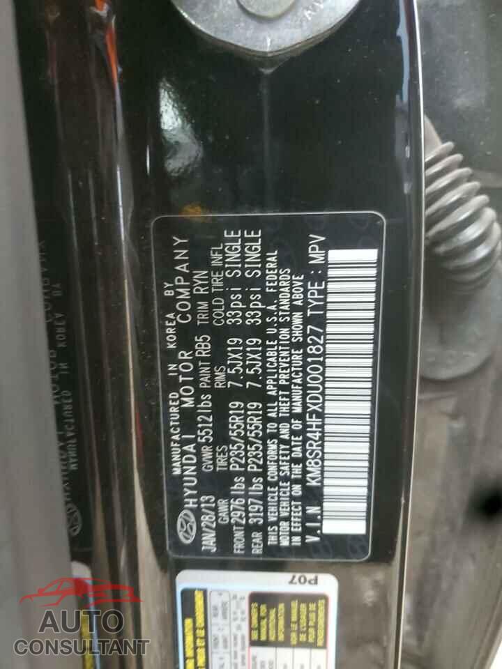 HYUNDAI SANTA FE 2013 - KM8SR4HFXDU001827