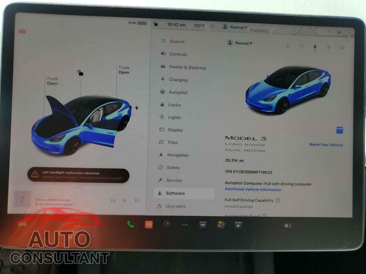 TESLA MODEL 3 2022 - 5YJ3E1EB9NF179033