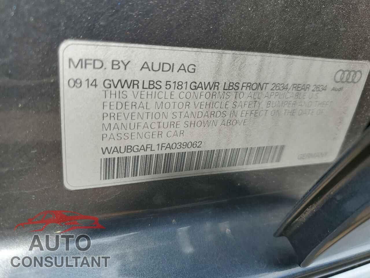 AUDI S4/RS4 2015 - WAUBGAFL1FA039062
