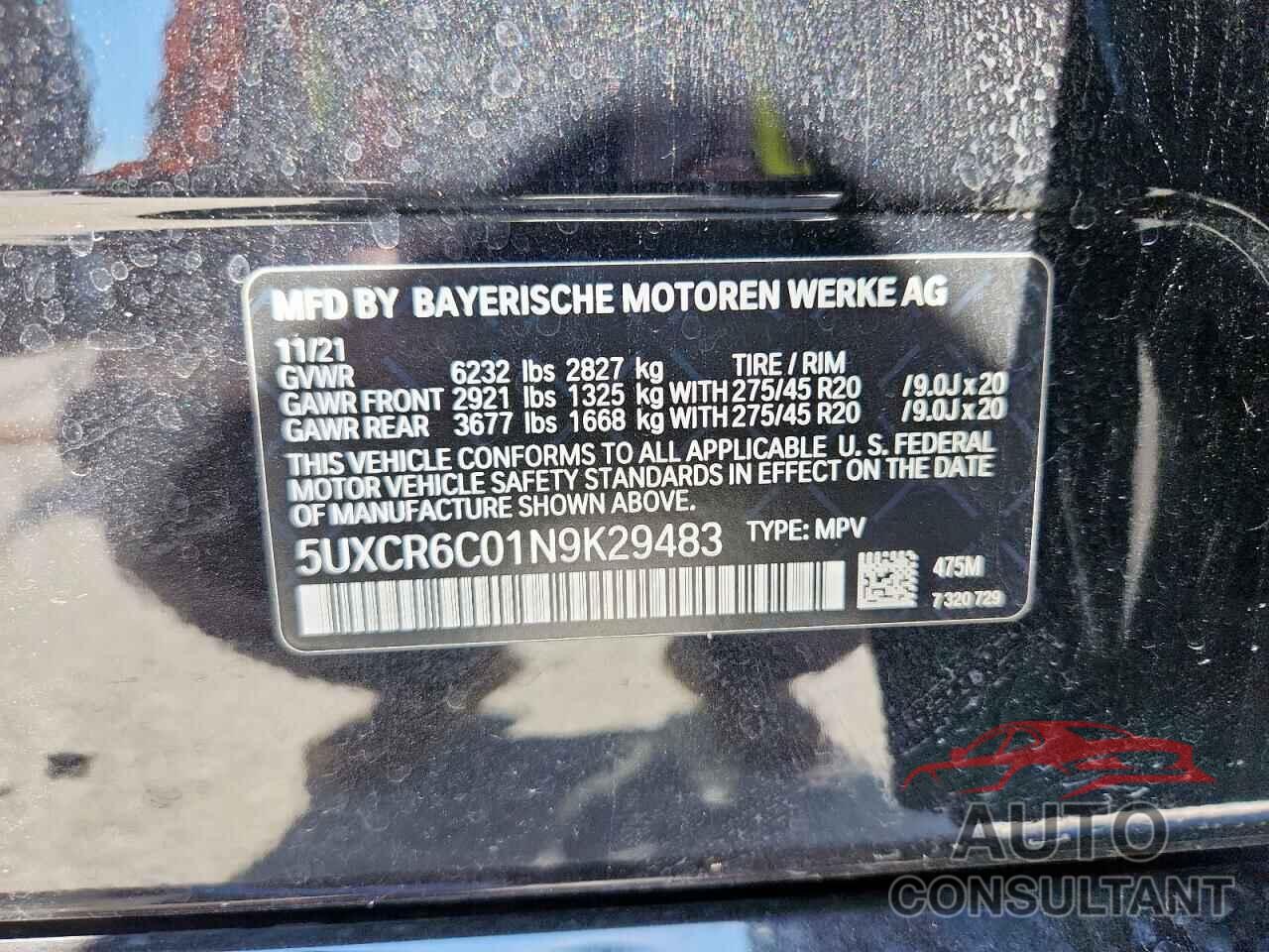 BMW X5 2022 - 5UXCR6C01N9K29483