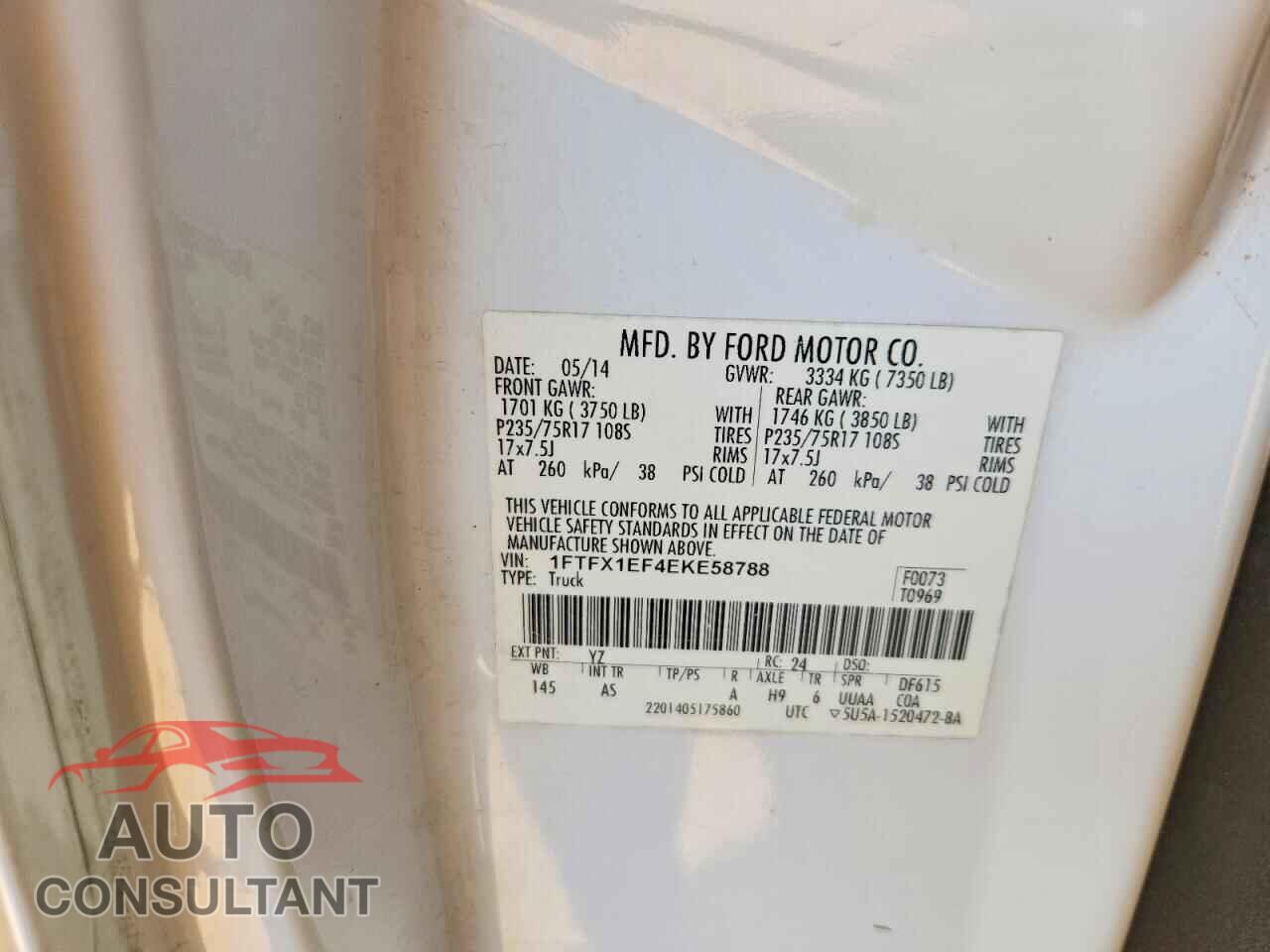 FORD F150 2014 - 1FTFX1EF4EKE58788