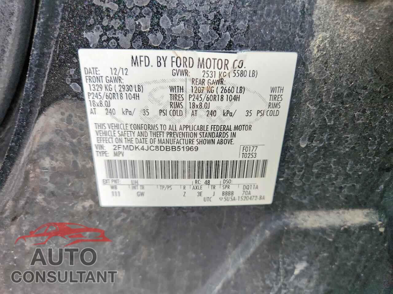 FORD EDGE 2013 - 2FMDK4JC8DBB51969