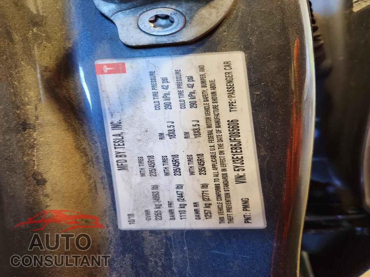 TESLA MODEL 3 2018 - 5YJ3E1EB6JF085606