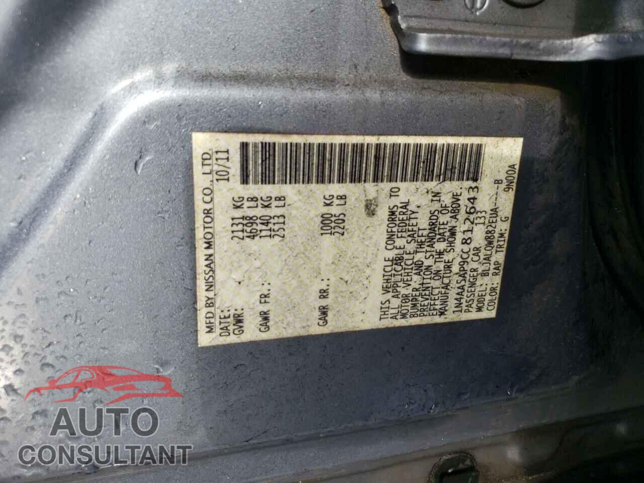 NISSAN MAXIMA 2012 - 1N4AA5AP9CC812643