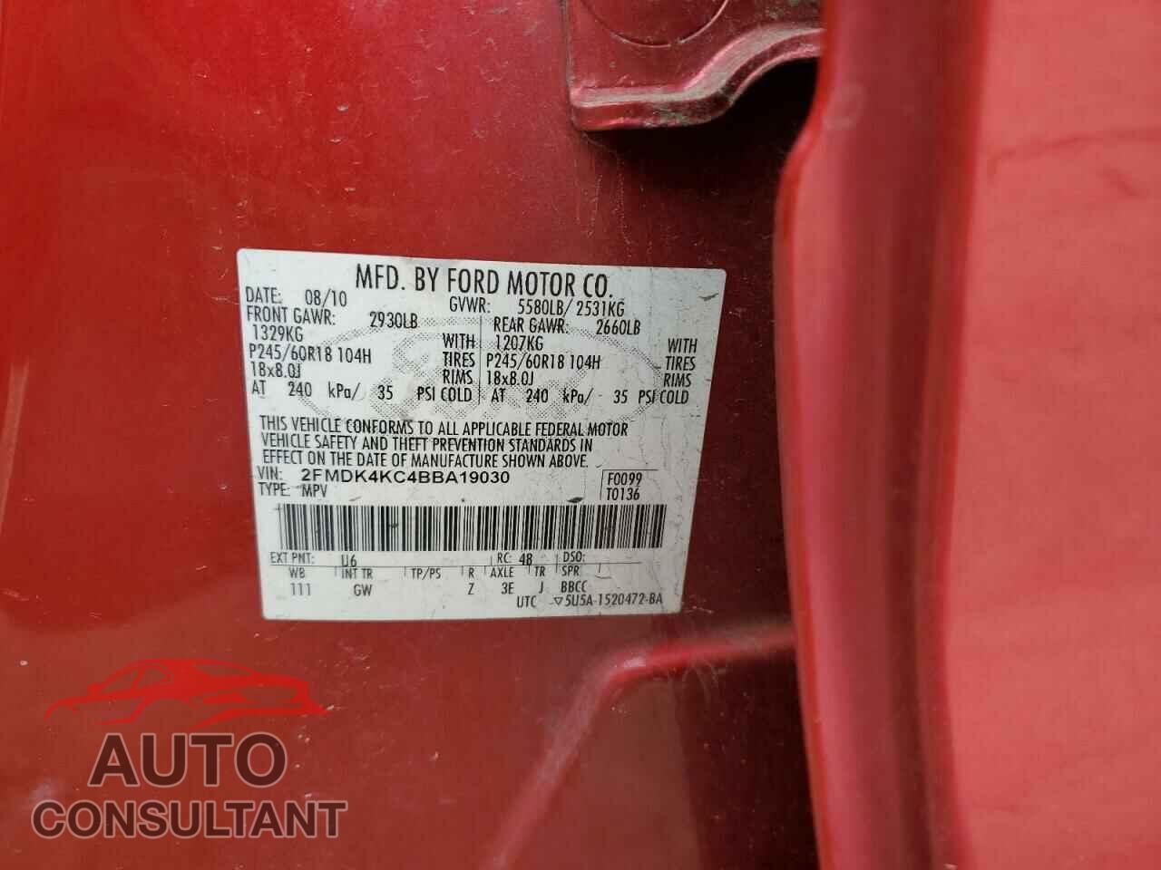 FORD EDGE 2011 - 2FMDK4KC4BBA19030