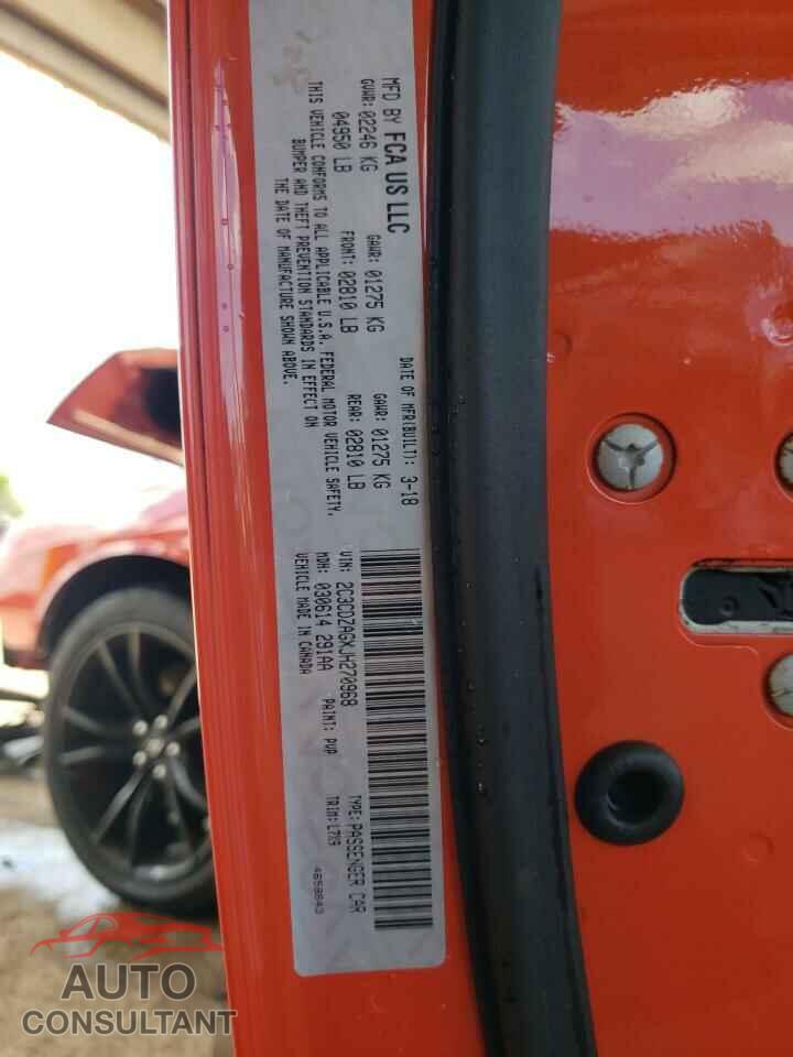DODGE CHALLENGER 2018 - 2C3CDZAGXJH270968