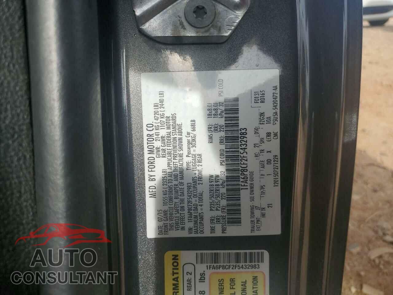 FORD MUSTANG 2015 - 1FA6P8CF2F5432983