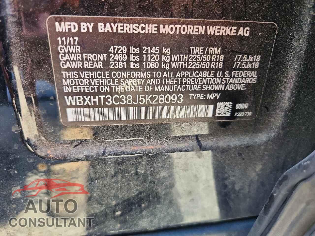 BMW X1 2018 - WBXHT3C38J5K28093