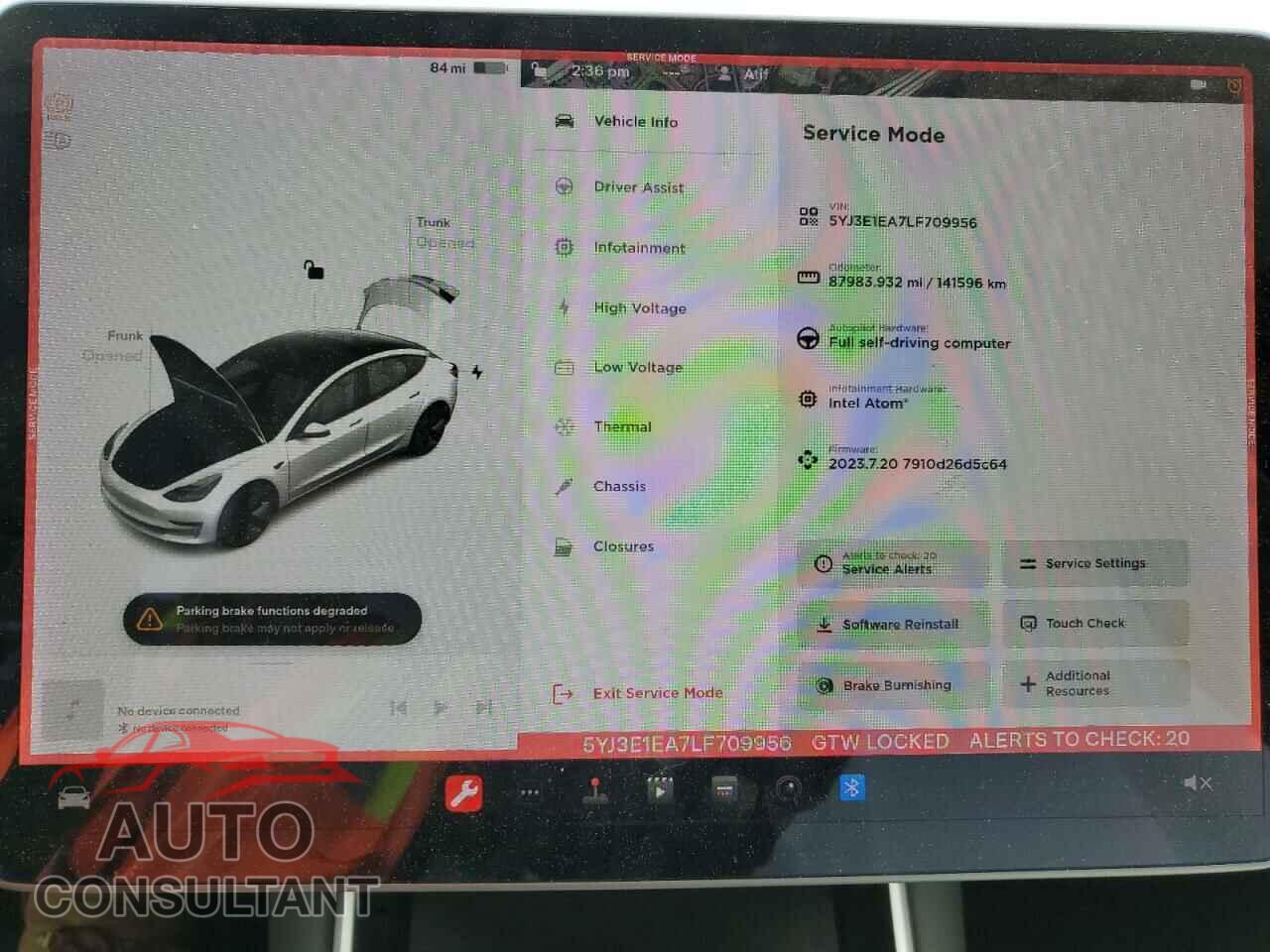 TESLA MODEL 3 2020 - 5YJ3E1EA7LF709956