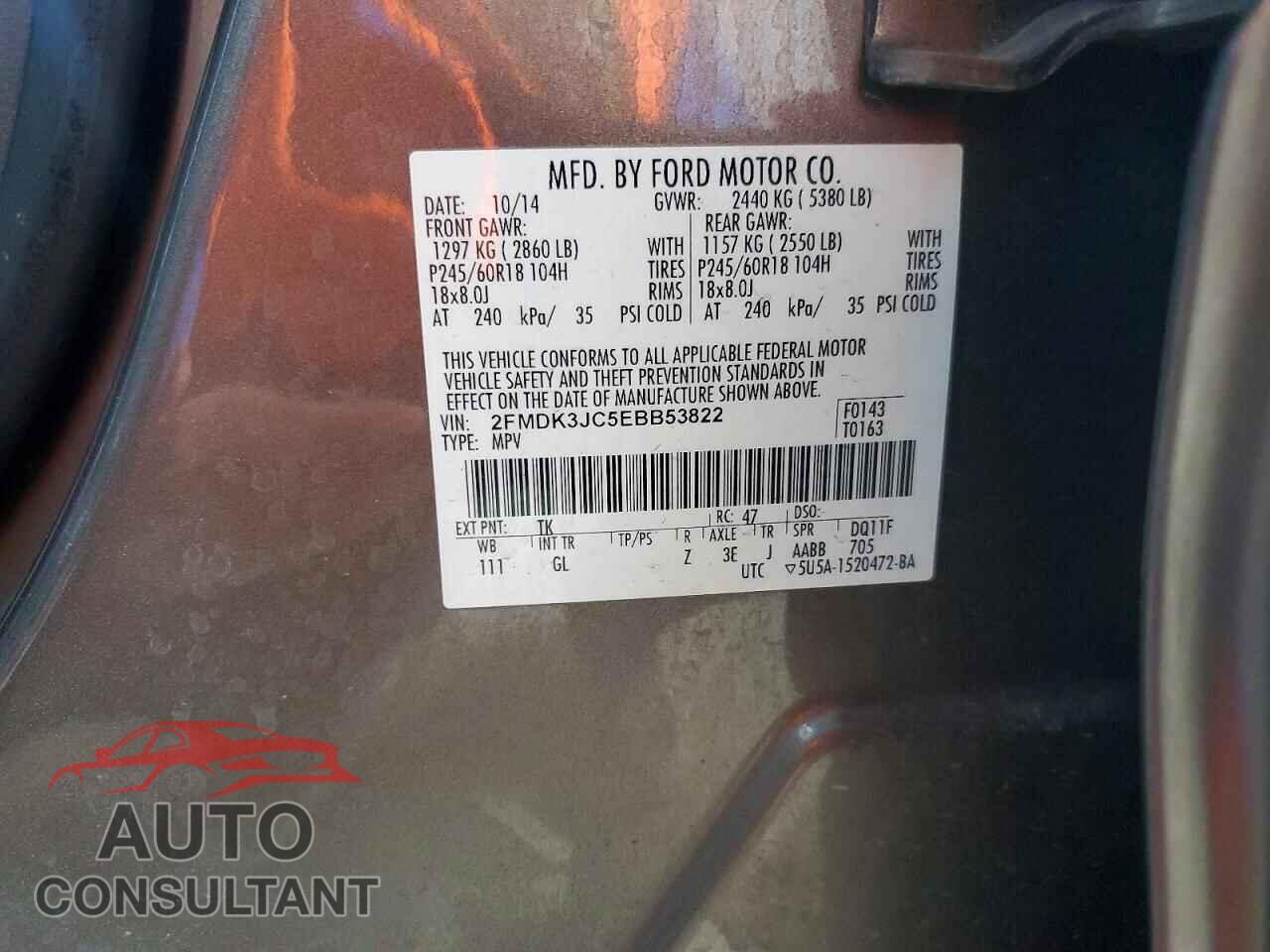 FORD EDGE 2014 - 2FMDK3JC5EBB53822