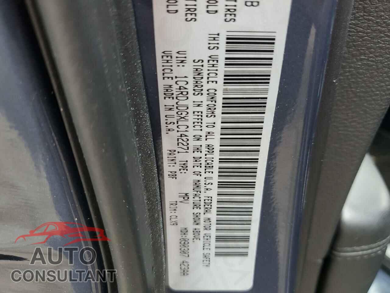 DODGE DURANGO 2020 - 1C4RDJDGXLC142271