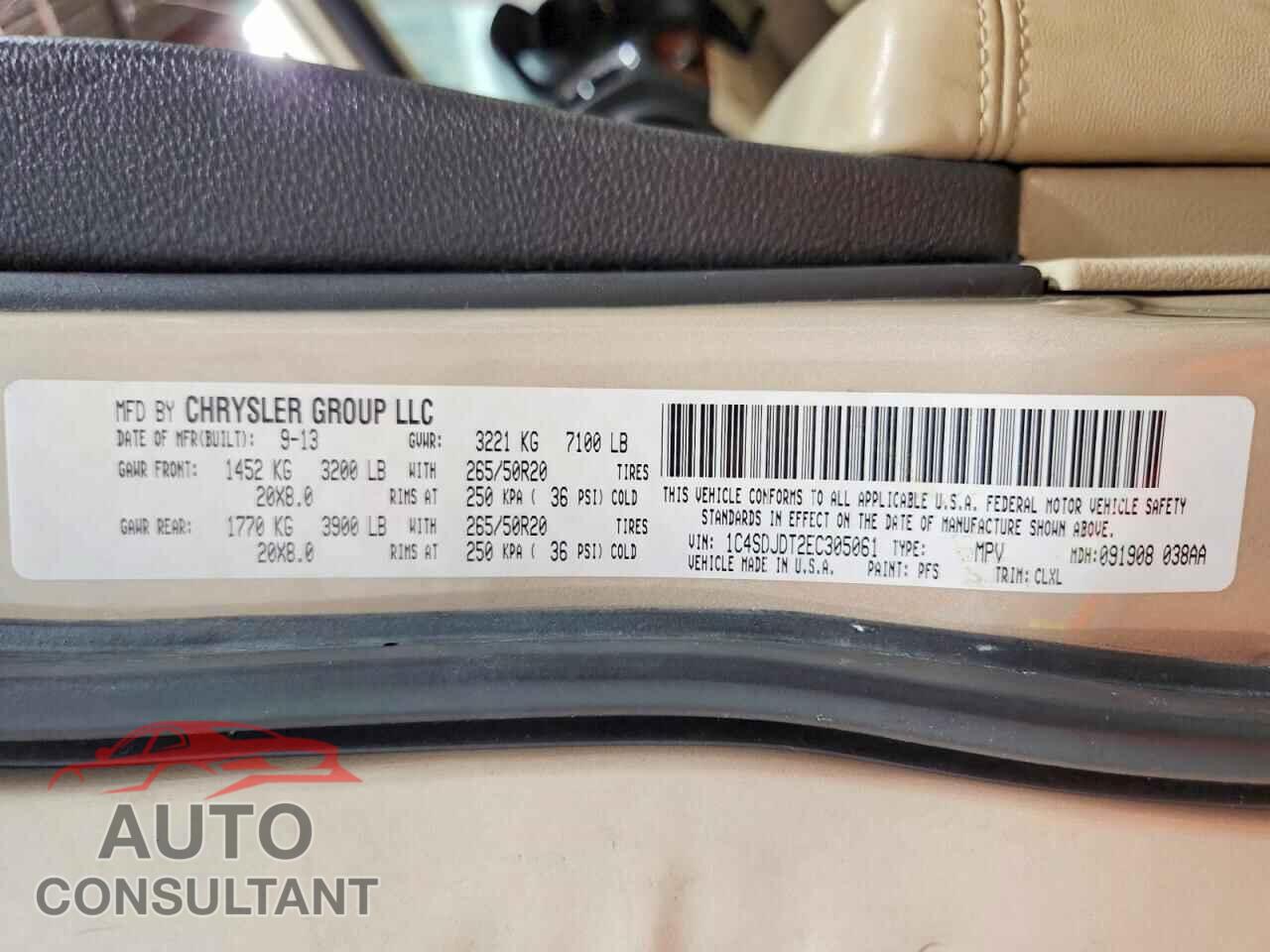 DODGE DURANGO 2014 - 1C4SDJDT2EC305061