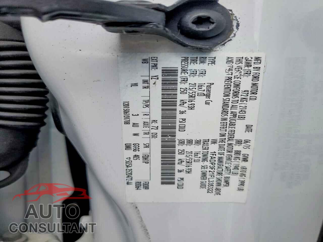 FORD FOCUS 2015 - 1FADP3F21FL335322