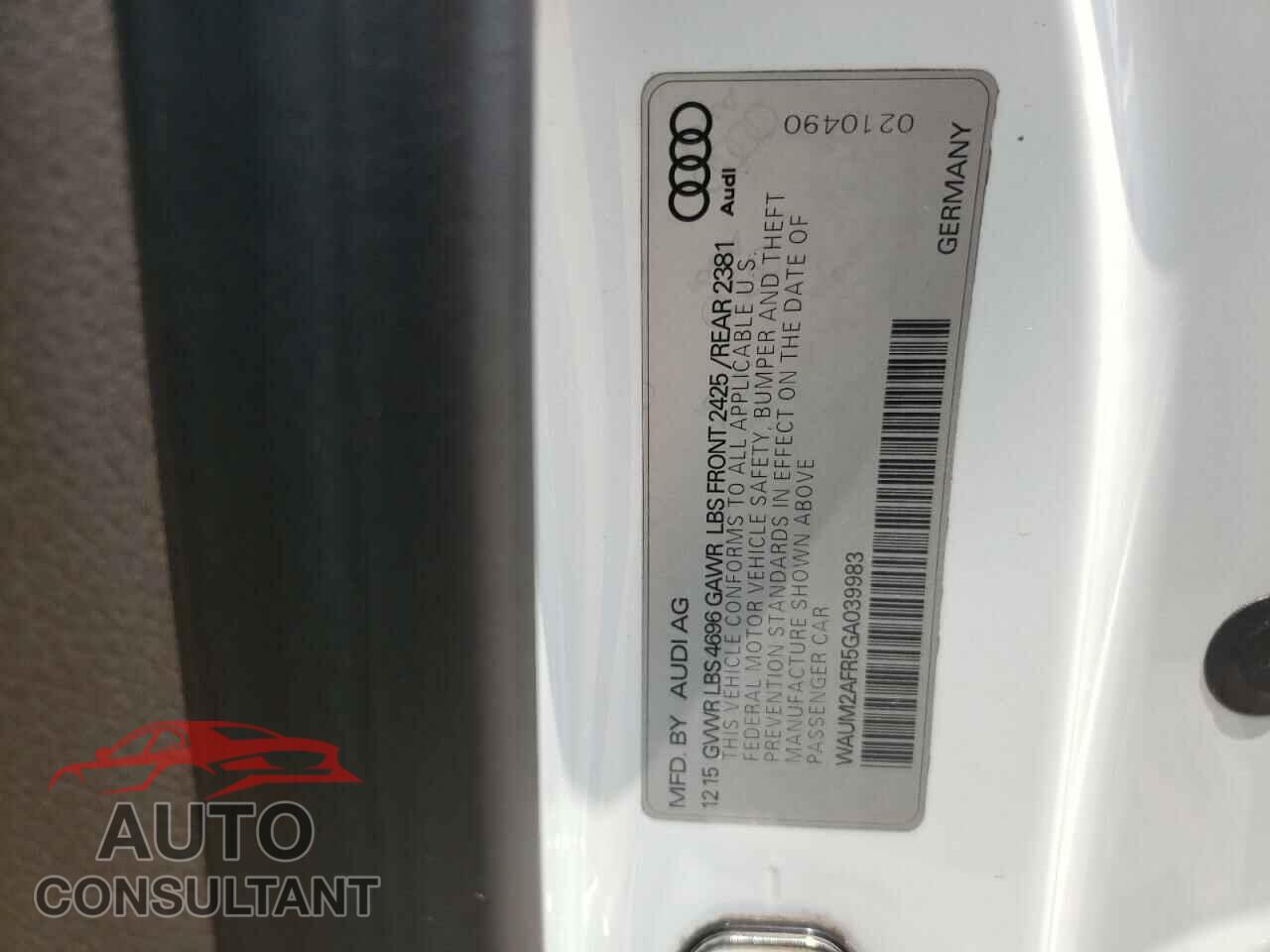 AUDI A5 2016 - WAUM2AFR5GA039983