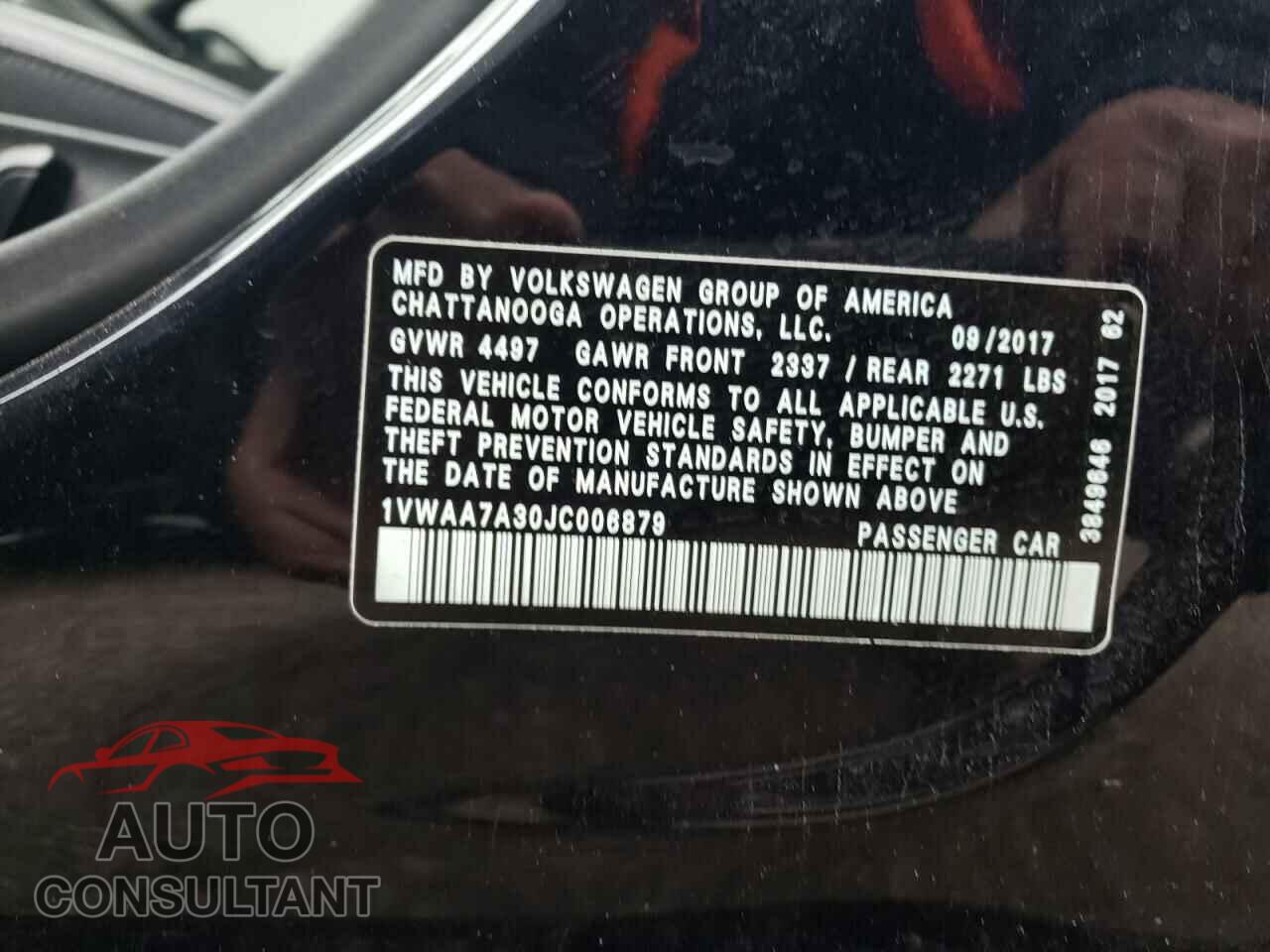 VOLKSWAGEN PASSAT 2018 - 1VWAA7A30JC006879