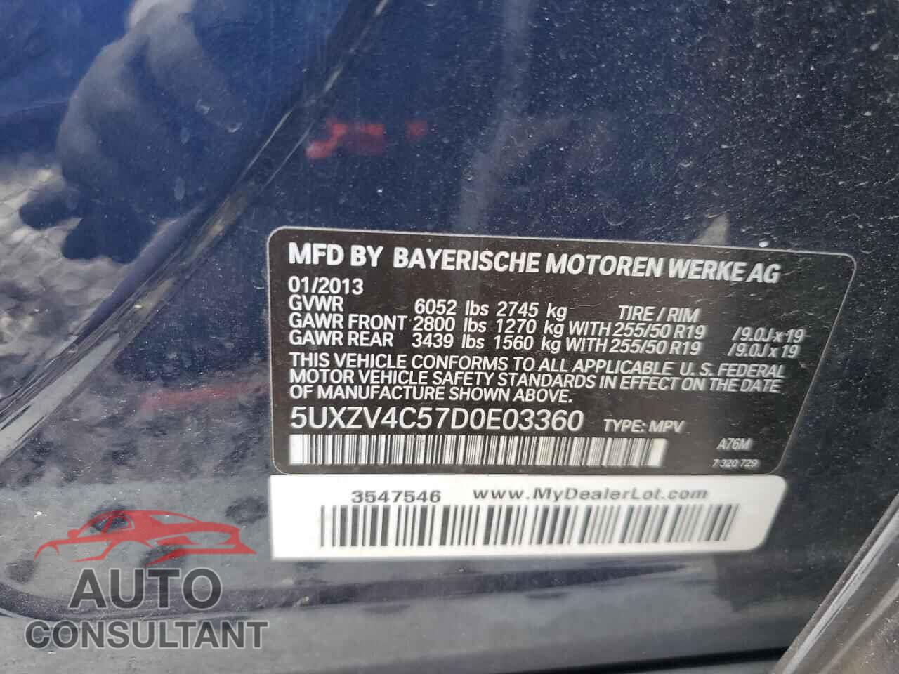 BMW X5 2013 - 5UXZV4C57D0E03360