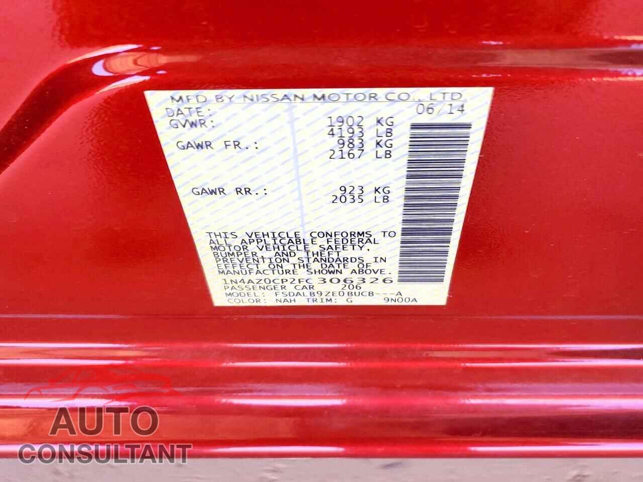 NISSAN LEAF 2015 - 1N4AZ0CP2FC306326