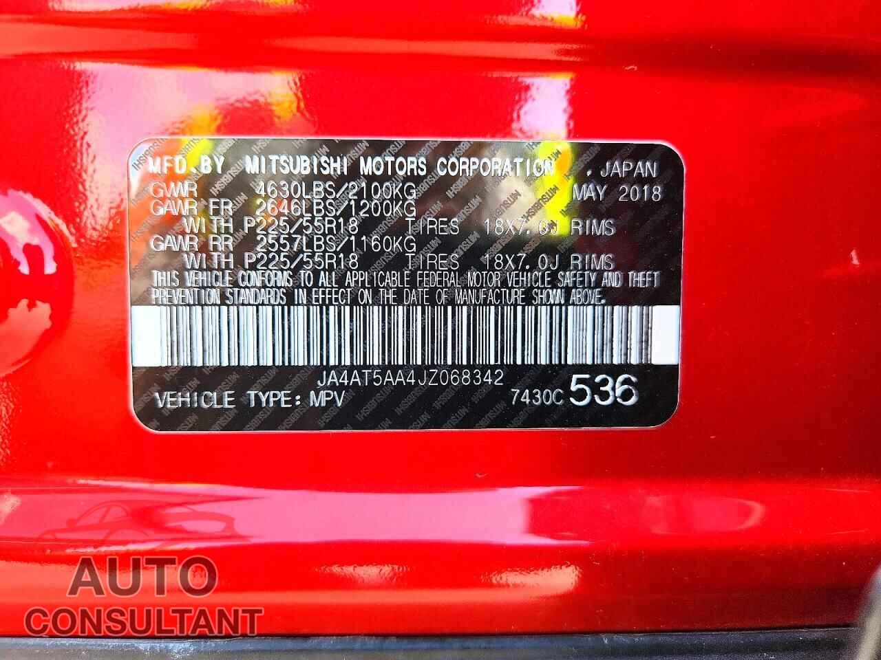 MITSUBISHI ECLIPSE 2018 - JA4AT5AA4JZ068342