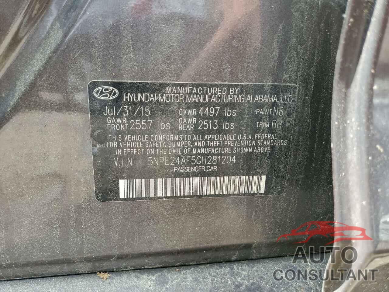 HYUNDAI SONATA 2016 - 5NPE24AF5GH281204
