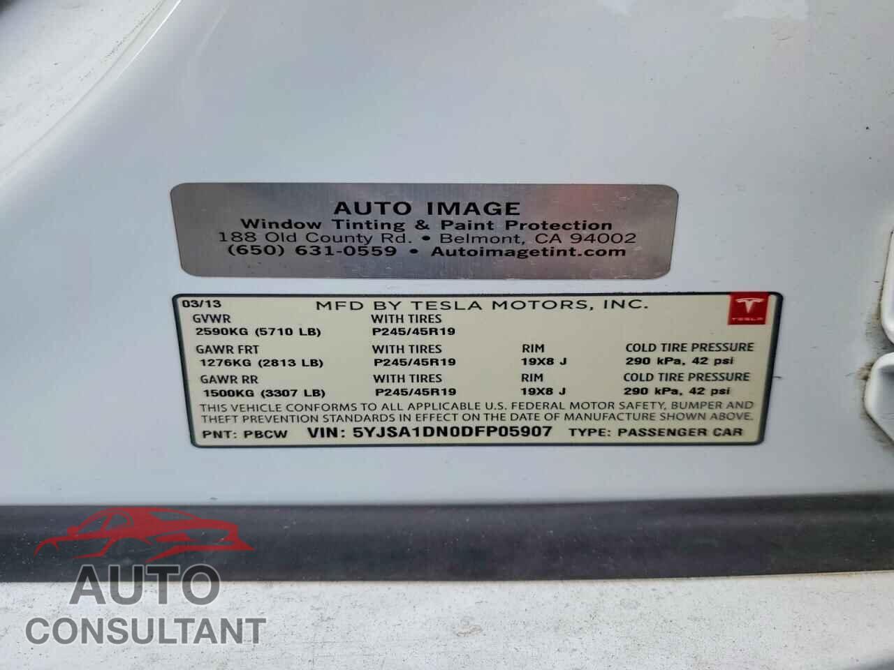 TESLA MODEL S 2013 - 5YJSA1DN0DFP05907