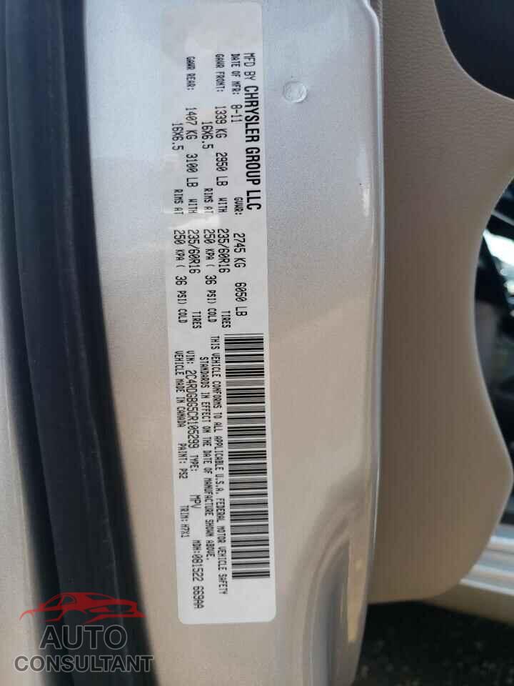 DODGE CARAVAN 2012 - 2C4RDGBG5CR105299