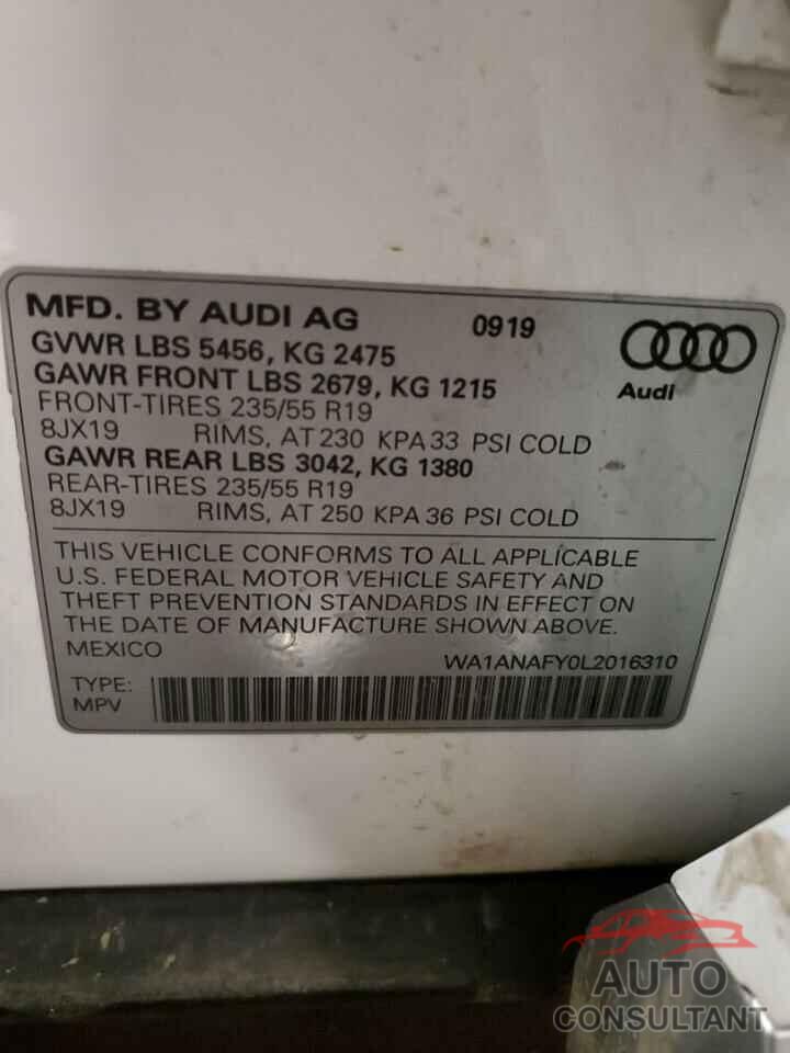 AUDI Q5 2020 - WA1ANAFY0L2016310