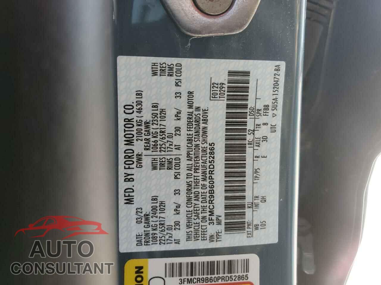 FORD BRONCO 2023 - 3FMCR9B60PRD52865