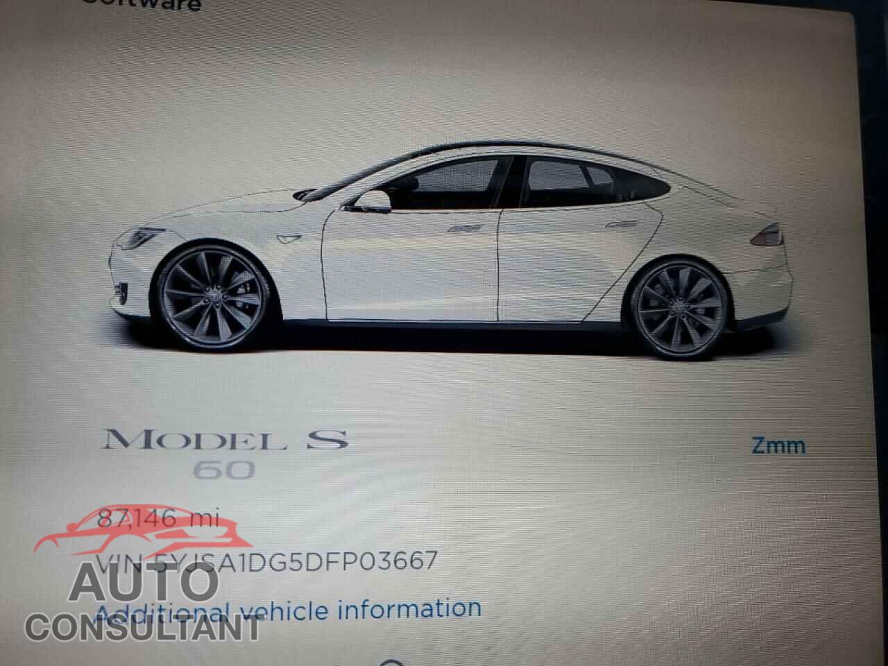 TESLA MODEL S 2013 - 5YJSA1DG5DFP03667