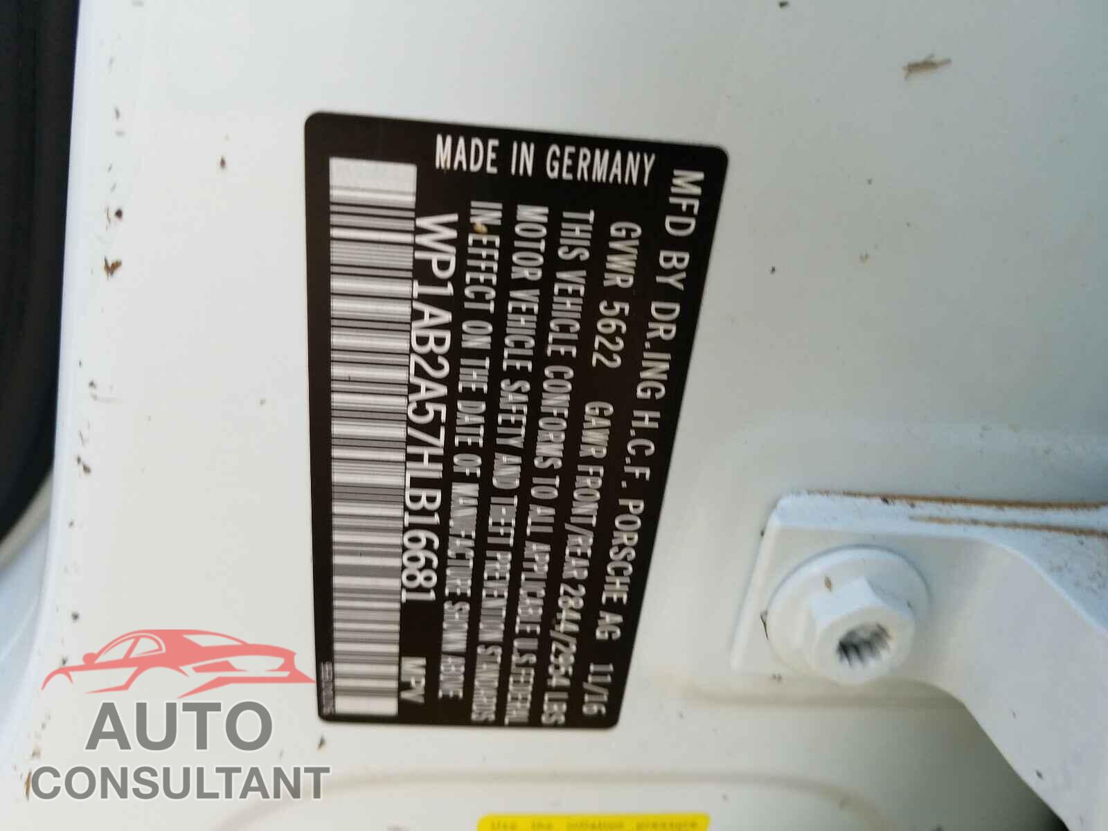 PORSCHE MACAN 2017 - WP1AB2A57HLB16681