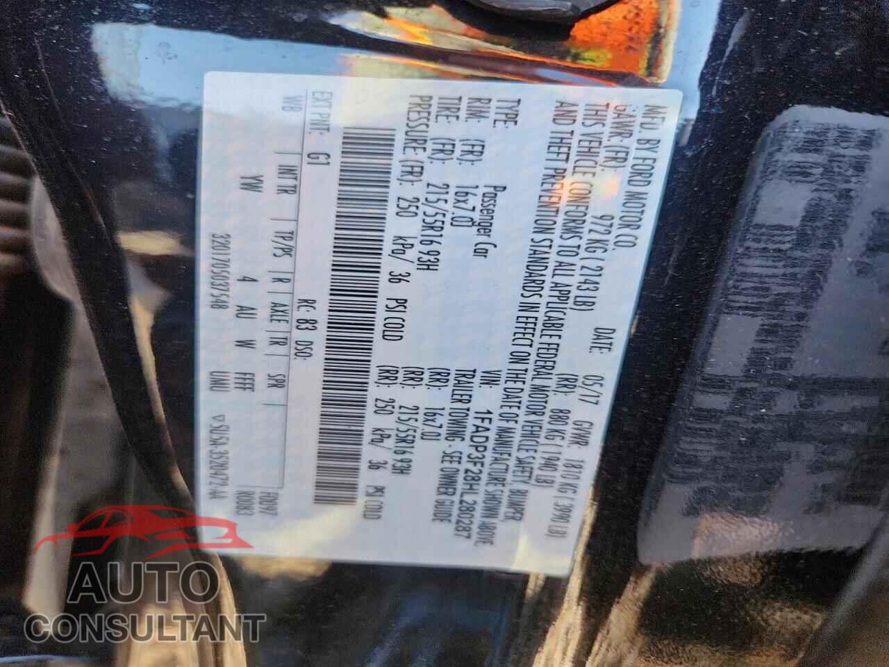 FORD ALL Models 2017 - 1FADP3F28HL280287