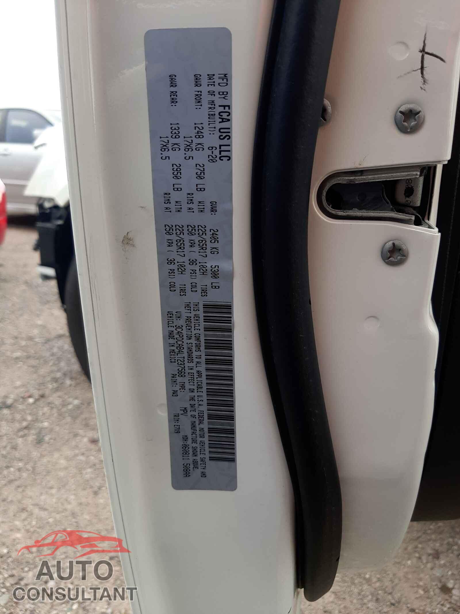 DODGE JOURNEY 2020 - 3C4PDCAB4LT237568