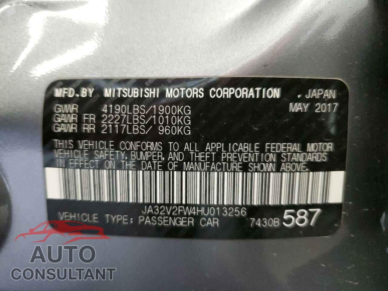 MITSUBISHI LANCER 2017 - JA32V2FW4HU013256