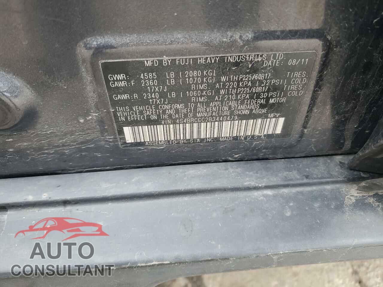 SUBARU OUTBACK 2011 - 4S4BRCCC2B3440479