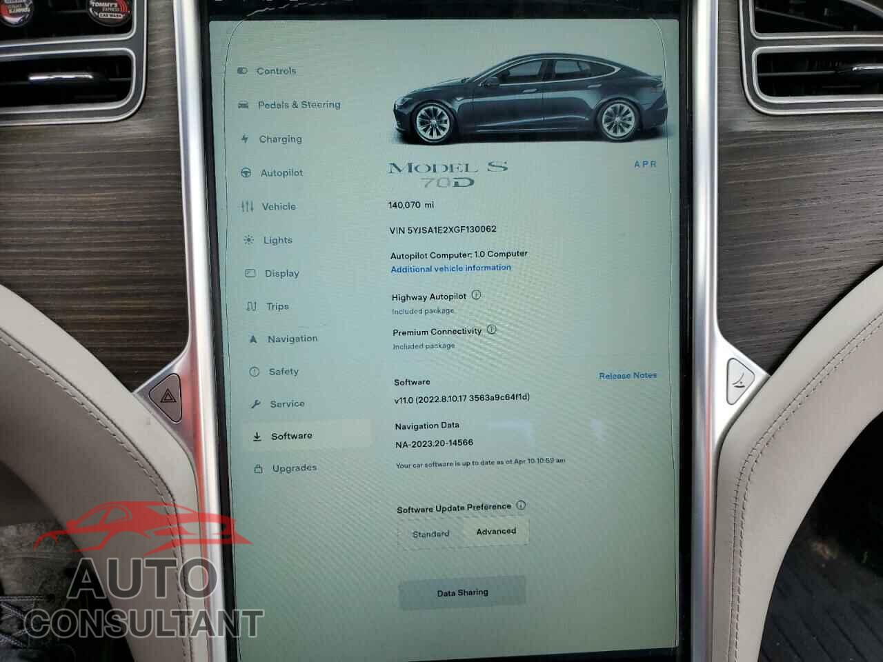 TESLA MODEL S 2016 - 5YJSA1E2XGF130062