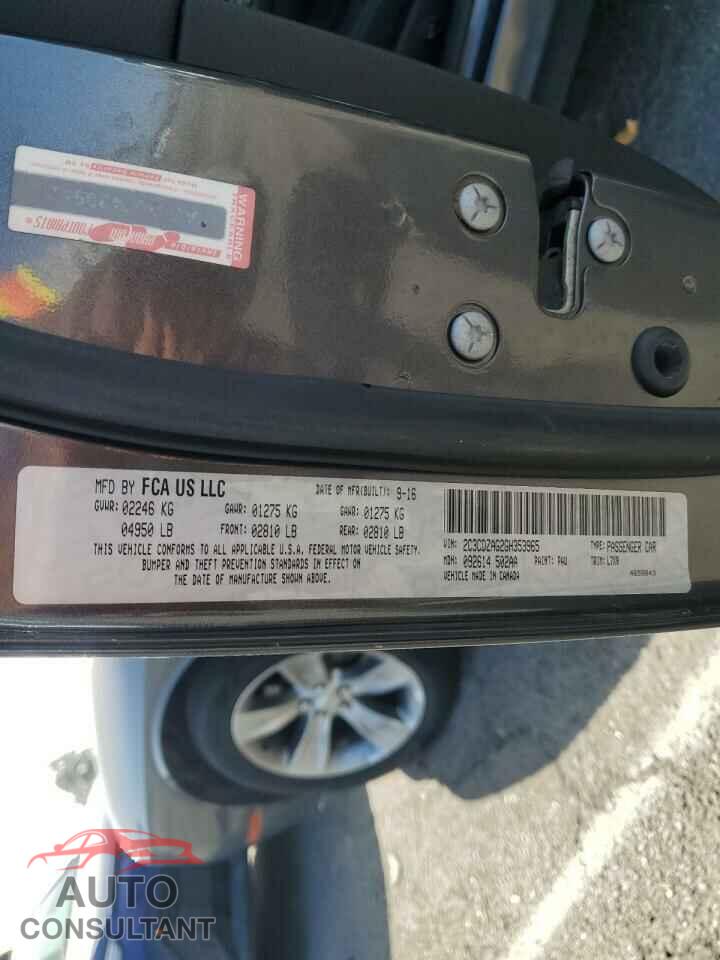 DODGE CHALLENGER 2016 - 2C3CDZAG2GH353965