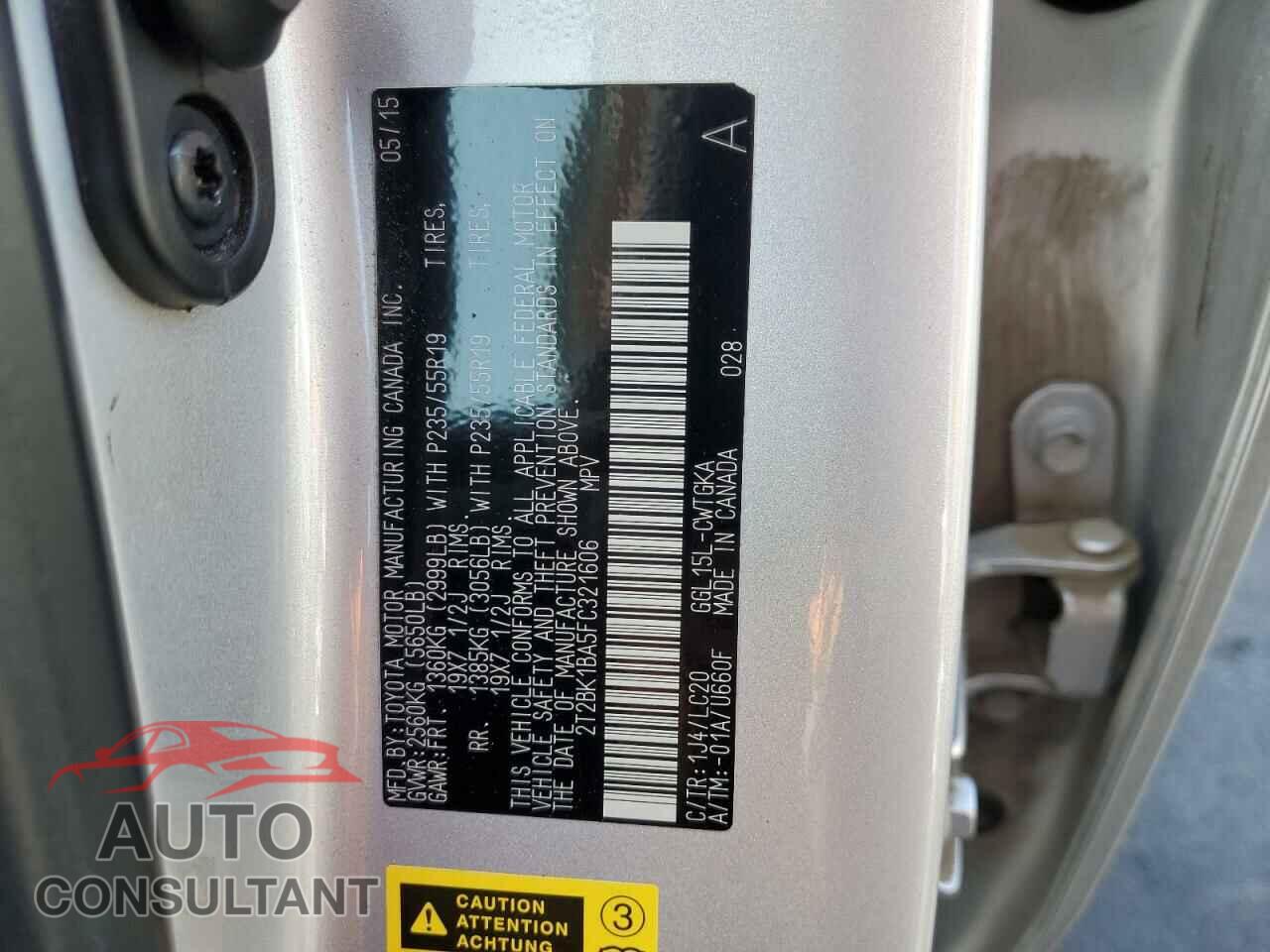 LEXUS RX350 2015 - 2T2BK1BA5FC321606