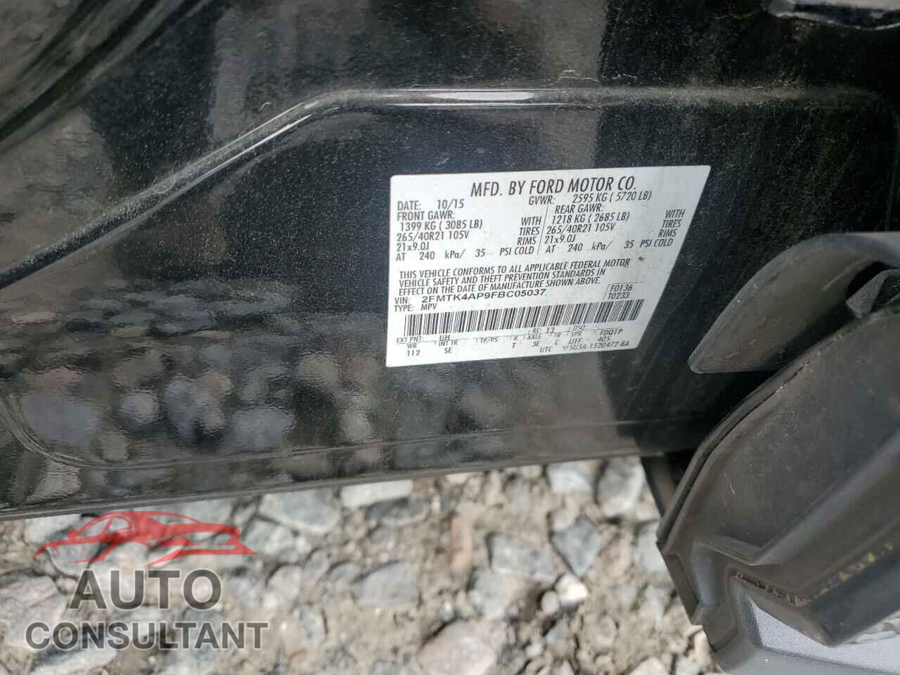 FORD EDGE 2015 - 2FMTK4AP9FBC05037