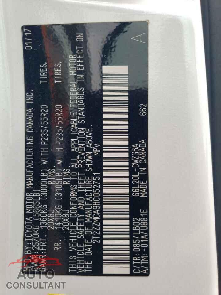 LEXUS RX350 2017 - 2T2ZZMCA9HC052751