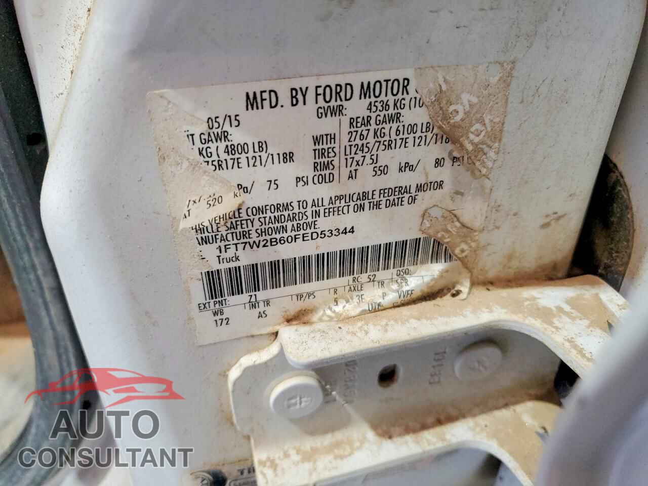 FORD F250 2015 - 1FT7W2B60FED53344