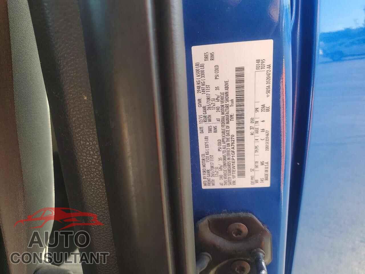 FORD F150 2016 - 1FTEW1EP1GFA76270
