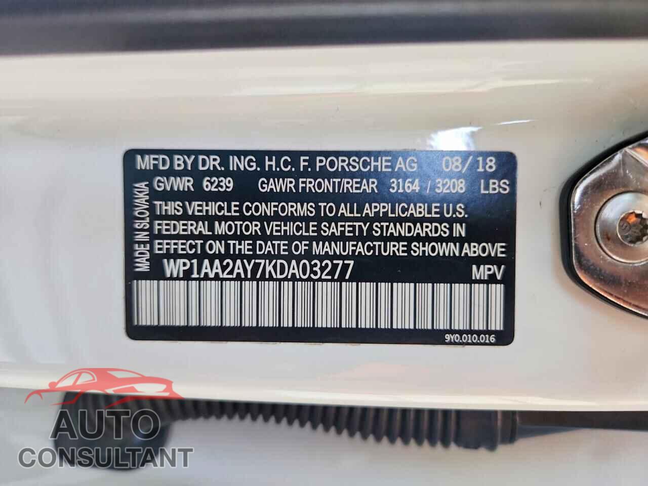 PORSCHE CAYENNE 2019 - WP1AA2AY7KDA03277
