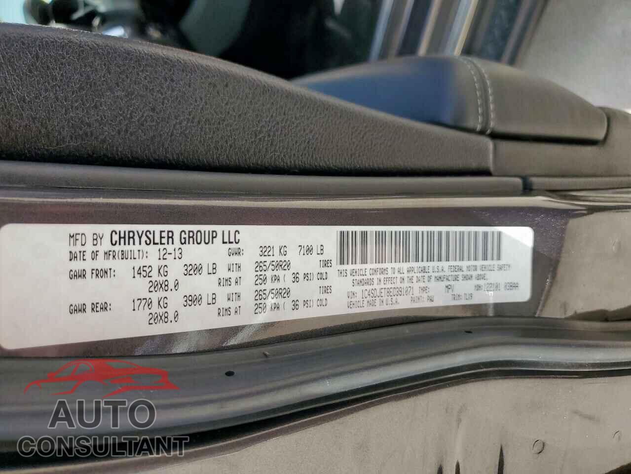 DODGE DURANGO 2014 - 1C4SDJET8EC391071