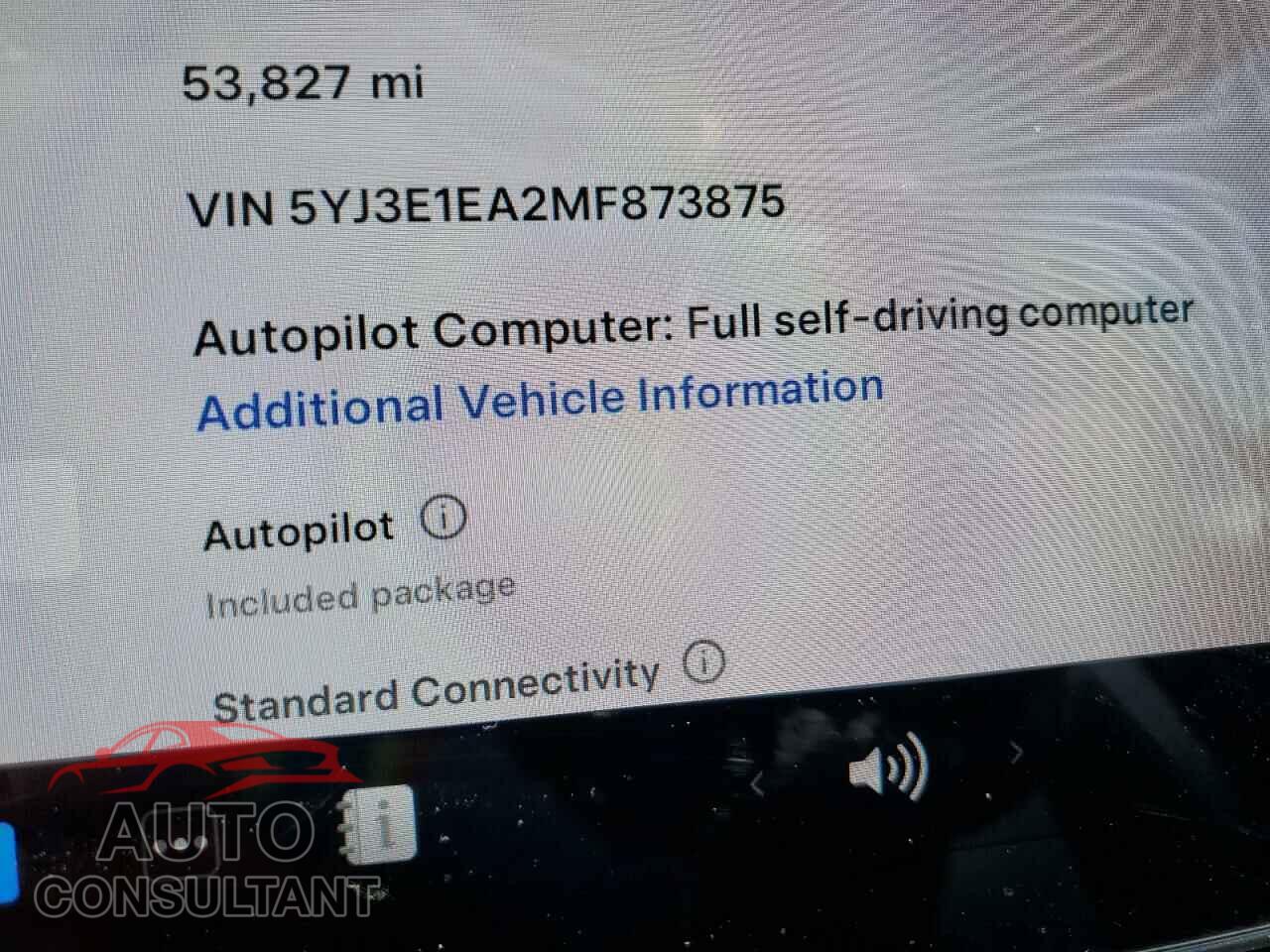 TESLA MODEL 3 2021 - 5YJ3E1EA2MF873875