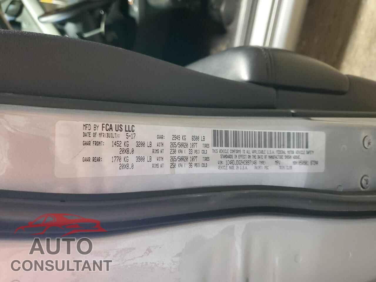 DODGE DURANGO 2017 - 1C4RDJDG2HC897146