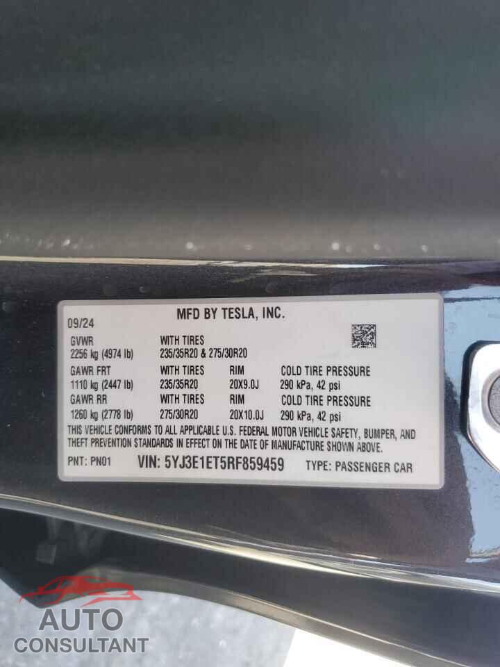 TESLA MODEL 3 2024 - 5YJ3E1ET5RF859459