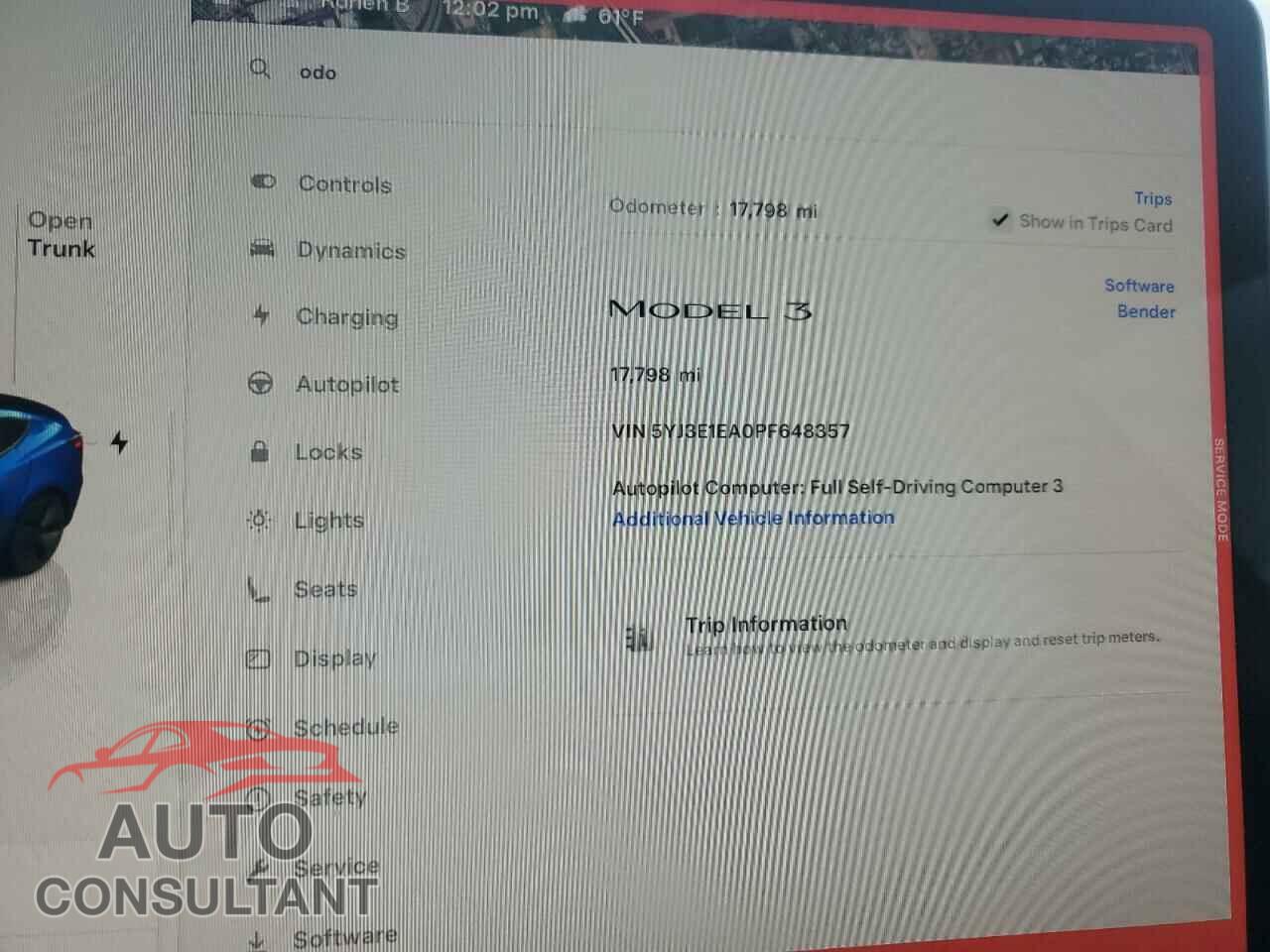 TESLA MODEL 3 2023 - 5YJ3E1EA0PF648357