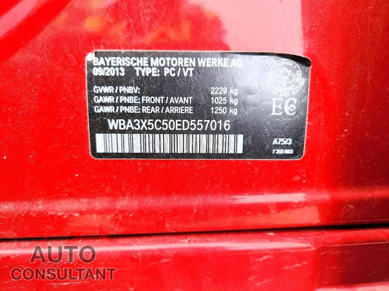 BMW 3 SERIES 2014 - WBA3X5C50ED557016