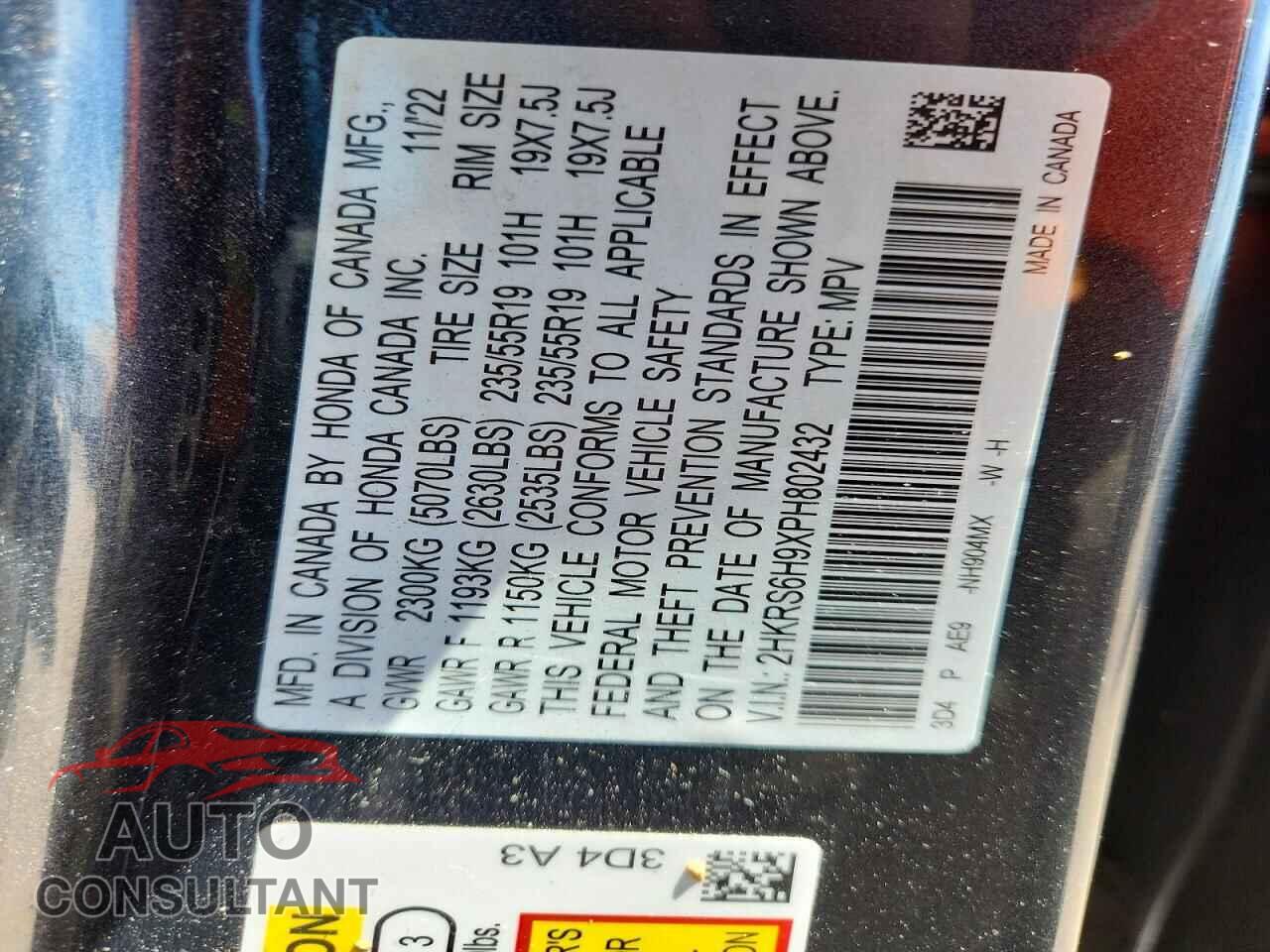 HONDA CRV 2023 - 2HKRS6H9XPH802432