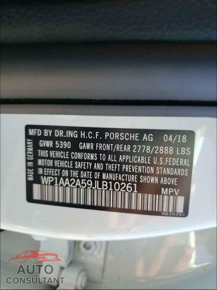 PORSCHE MACAN 2018 - WP1AA2A59JLB10261